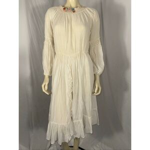 Vintage Danuta Kraft San Francisco White Boho Prairie Maxi Dress – Crochet Flora